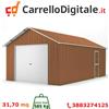 notek Box in Acciaio Zincato Casetta da Giardino in Lamiera Box Auto 4.38 x 7.21 m x h3.24 m - 585 KG - 31,6 metri quadri - LEGNO