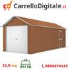 notek Box in Acciaio Zincato Casetta da Giardino in Lamiera Box Auto 3.60 x 9.12 m x h3.07 m - 655 KG - 32.9 metri quadri - LEGNO
