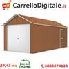 notek Box in Acciaio Zincato Casetta da Giardino in Lamiera Box Auto 3.60 x 7.60 m x h3.07 m - 562 KG - 27.4 metri quadri - LEGNO