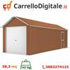Box in Acciaio Zincato Casetta da Giardino in Lamiera Box Auto 3.60 x 10.66 m x h 3.15 m - 747 KG - 38.37 metri quadri - LEGNO