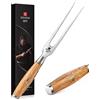 XINZUO 29.7cm Forchettoni da Carne, 430 Acciaio Inossidabile Forchetta per Barbecue, Strumento da Cucina Professionale per Barbecue -Manico in Legno d'Ulivo -Squisita Confezione Regalo