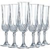Cristal d'Arques Paris - Collezione Longchamp - 6 flauti da champagne 14 cl in Kwarx, trasparenza, modanature iconiche, made in France confezione rinforzata, adatto alla vendita online.