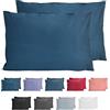 Komfortec Set di 2 federe per cuscino in 100% cotone, 40 x 60 cm, super morbide, 150 g/m², colore: blu marino intenso