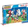 Clementoni - 27256 - Supercolor Puzzle - Sonic - 104 Pezzi - Puzzle Bambini 6 Anni, Puzzle Cartoni Animati - Made In Italy