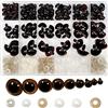 TOAOB THE ONE AND ONLY BABY TOAOB 150 Paia Occhi di Sicurezza per Amigurumis 9 Dimensioni Marrone Occhietti in Plastica con Rondelle per Creazione Bambole Pupazzi Fai da Te Artigianato 8mm a 24mm