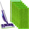 Vicloon Mop Pad, 6 Pezzi Microfibra Mop Sostituzione Pulizia Pad, Panno Mocio Compatibile con Swiffer Wetjet Mop e la Maggior Parte dei Mop con Velcro da 25-30 cm, Intrappola Polvere e Peli, Verde