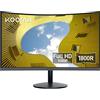 KOORUI Monitor 23.6 Pollici Curvo (1800R), Full HD (1920x1080), VA, 60 Hz, 5 ms, HDMI, VGA, Gaming Monitor, Eye Saver Mode, Flicker Safe, Nero, 24N5C