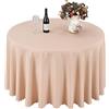 IFIKK Tovaglia Rotonda, Poliestere Tovaglie per Tavolo Circolare Copertura Antipolvere, Copritavolo per Buffet, Ristorante, Matrimonio, Festa, Varie Dimensioni (Champagne, Rotondo: 320cm)