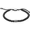 Fossil Bracciale Per Il Benessere Degli Uomini, Lunghezza Interna: 170 mm ~ 250 mm Nero Bracciale Semi-Prezioso, JF02887040