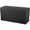 Keter Baule da esterno keter comfy in resina grafite effetto legno 270 lt 116,7x44,7x57 cm