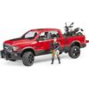 Bruder - Pick-up Ram 2500 Power Wagon con Moto Scrambler Ducati e Personaggio