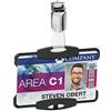 Durable Porta badge Eco senza aggancio, 1 tessera, verticale o orizzontale, 54 x 87 mm, Blue Angel, nero, confezione 10 pezzi, 898801