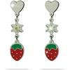 MAST INDUSTRIA ITALIANA Srl ORECCHINO MJ POST 339 KIDS CUORE ARGENTO CON PENDENTE FRAGOLA ROSSA