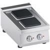 Ristoattrezzature Modello: 112200010642844,Cucina elettrica 2 piastre quadre da banco trifase 5.2 kW 40x70x25h cm