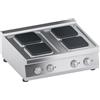 Ristoattrezzature Modello: 112200021742232,Cucina elettrica 4 piastre quadre da banco trifase 10.4 kW 80x70x25h cm