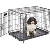 MidWest Homes for Pets Gabbia per cani iCrate a due porte, lunga 76,2 cm, con vaschetta a tenuta stagna, piedini protettivi, pannello divisorio e caratteristiche brevettate, nero, modello 1530