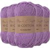 Utopia Crafts Re-Cotton Filato DK, 5x100g 750m, 80% Cotone Riciclato 20% Poliestere Riciclato, Certificato OEKO-TEX, Maglia e Uncinetto, Berretto, Sciarpa, Cardigan, Amigurumi, Viola