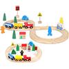 ZKKEIIE Giocattolo per ferrovia in legno per bambini, 33 pezzi, ferrovia magnetica con binari, adatto per Thomas, Brio, set di binari in legno, regali per ragazze e ragazzi 3 4 5 6 anni