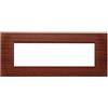 ETTROIT Placca compatibile Bticino Livinglight 7 moduli plastica quadrata colore radica