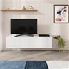 DEGHI Mobile porta tv 190 cm in legno tortora e bianco - Foleo