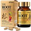 BTGIN The Root Original Integratore di Ginseng Rosso Coreano Panax - 1100% Polvere di Radice Intera Fine con Fibre Naturali e Minerali - Resistenza, Benessere e Immunità Senza Caffeina - 60 Capsule