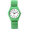 Adrina Orologio da donna in acciaio inox, con numeri grandi, lunghezza 18 cm, diametro 34 mm, larghezza 18 mm, regalo per donne, verde fluo, Bracciale