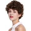 WIG ME UP - DW-2740-10 Parrucca Donna Corta Ricci Riccia Castano medio Castano