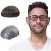 Lordhair Protesi Capelli Uomo, Pelle Super Sottile da 0,06 mm Tutti Protesi con loop a V Parrucca da Uomo per Sistema Capillare da 20x25 CM Protesi Dimensione Della Base