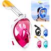 HINATAA Maschera da Snorkeling Integrale a 180°, Design per respirazione Libera, Anti-Appannamento e Anti-perdite, con Cinghie Regolabili per la Testa, per Adulti, Ragazzi e Bambini (L/XL, Nero)