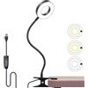 Foneso Lampada da Scrivania con Pinza, 48 LED, 3 Livelli di Luminosità, Blocca 99.9% Luce Blu, Lampada da Lettura per Letto, Libro, Lavoro, Tavolo