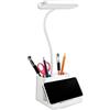 SCNNC 5W Flessibile Lampada da Tavolo a LED con Portapenne e Supporto Telefono, 3 Modalità 3 Luminosità Regolabile, Lampada Scrivania Bambini Ricaricabile, per Lettura/Studio/Lavoro/Luce Notturna, Bianco