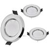 HCFEI Set di 3 faretti da incasso a LED, ultra piatti, in cromo spazzolato, con modulo LED da 230V 3W, luce bianca calda 3000K, dimmerabile, foro da incasso da 55 mm