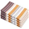 ZOLLNER 4 Strofinacci 100% Cotone, 50x70 cm, a Righe Marroni