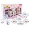 Jewelkeeper Set da tè in porcellana per bambine - Giocattolo da tè, Tazze da tè in ceramica rosa con scatola rosa - Regalo per bimbi di 3 anni - Design Unicorno, 13 pezzi