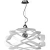 PADANA LAMPADARI Sospensione, Lampadario moderno Fly in alluminio tagliato laser col. bianco, forma sferica, design originale, minimal, industriale, 1xE27 LED per cucina, camera, soggiorno, sala. Diametro 55cm.