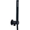 Newform - Set doccia NERO OPACO completo di doccetta tonda + flessibile + supporto - art.823