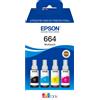 EPSON MULTIPACK 4 BOTTIGLIE INCHIOSTRI ORIGINALI EPSON ECOTANK 664 NERO + COLORI 70 ml - EPSON - C13T664640