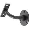 HALCÖ 0529.167.00.01 - Supporto per corrimano rotondo con fissaggio a tre punti, distanza da parete 78 mm, supporto per corrimano in acciaio nero passivato, argento