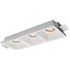 V-TAC VT-11003 Portafaretto led in gesso da incasso rettangolare a scomparsa tagli smussato per 3 faretti 3*GU10/GU5.3 bianco sku 6764