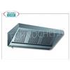 Cappa aspiranti inox 430 a parete senza Motore, serie SNACK, con 6 filtri grasso a labirinto, peso 92 Kg, dim.mm.3000x700x450h