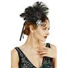 BABEYOND Fascia per capelli con piume anni'20 anni'20, stile Art Deco Flapper per capelli Great Gatsby, da donna, per costume da donna,colore nero