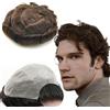 YANAHAIR Protesi Capelli Uomo Yanahair Toupee per Uomini Parrucchini Parrucca Capelli Veri Uomo Parrucche 100% Europeo Capelli Umani Veri 0.04mm V-loop PU pelle sottile Toupet (8x10",#2 Castano scuro)