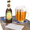 Magic Ants Biglietto popup 3D per uomo - bottiglia di birra, boccale di birra con schiuma e apribottiglie per gli amanti della birra, regalo per gli uomini, festa del papà, compleanno, festa, home