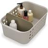 Joseph Joseph EasyStore - Cesto organizzatore portaoggetti per essenziali bagno con divisorio mobile, Beige, grande