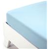 Lenzuola Jersey Caleffi con angoli estensibili NO STIRO, azzurro, 180x200