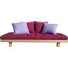 Vivere Zen Divano letto in legno artigianale con futon - Bio Wood Okumé (Misure 60x200 + Futon in cotone greggio)