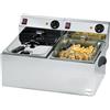 Mec Friggitrice Elettrica da Banco Mec FT88V - Capacità Olio 8+8 lt - Con Rubinetto di Scarico