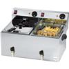 Mec Friggitrice Elettrica da Banco Mec FT99VT - Capacità Olio 9+9 lt - Con Rubinetto di Scarico - Trifase