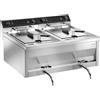 Mec Friggitrice Elettrica da Banco Mec FT12+12VB- Capacità Olio 12+12 lt - Con Rubinetto di Scarico