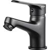Ibergrif M11059B Miscelatore Monocomando per Bagno, Rubinetto per Lavabo, Cromo, Nero